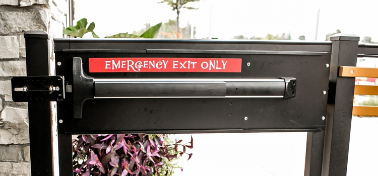 emergency push bar installation in Westminster